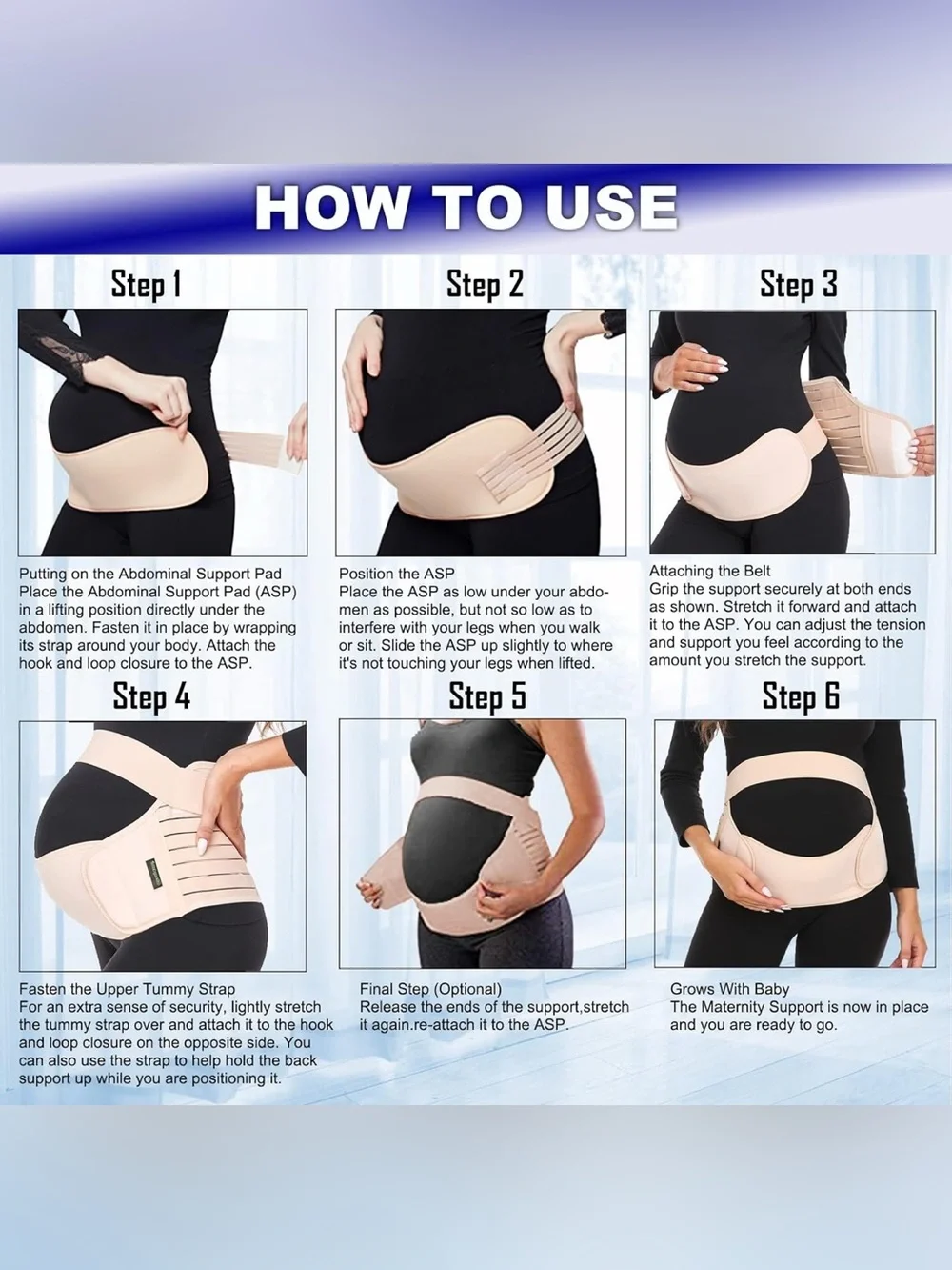 Maternity Belly Support Band in Nude